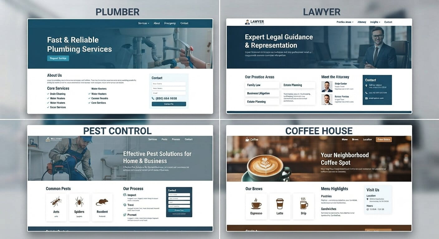 1 Page Website Samples